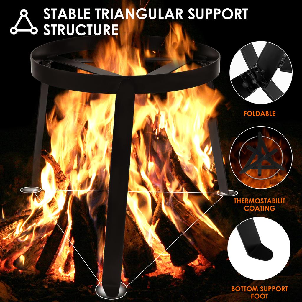 Camping Tripod Stand for Cooking Open Campfire Tripod for Dutch Oven Pot Rustproof Fire Pit Stand Outdoor Travel Camping Tools