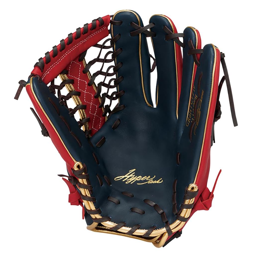 Rawlings HYPER TECH COLOR SYNC Soft Baseball Glove for for Throwers Outfielders, GR6HTCY719, Navy/Scarlet, 12.75 inches, Right-Handed