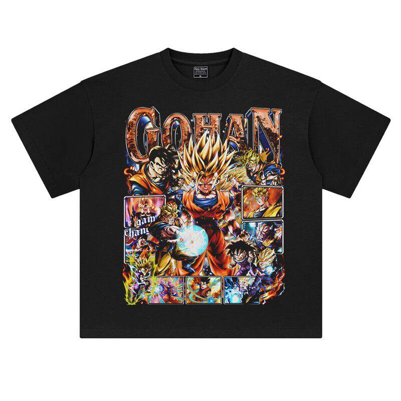 

All Forms Gohan Dragon Ball Z TShirt Printed Crew Neck Cotton Soft Comfy Oversized Trendy High Street Fashion Casual Tops S