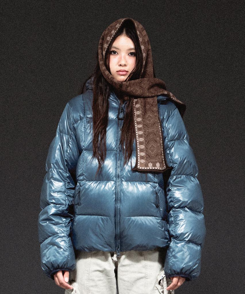 Thevinylhouse Hooded Duck Down Jacket Blue