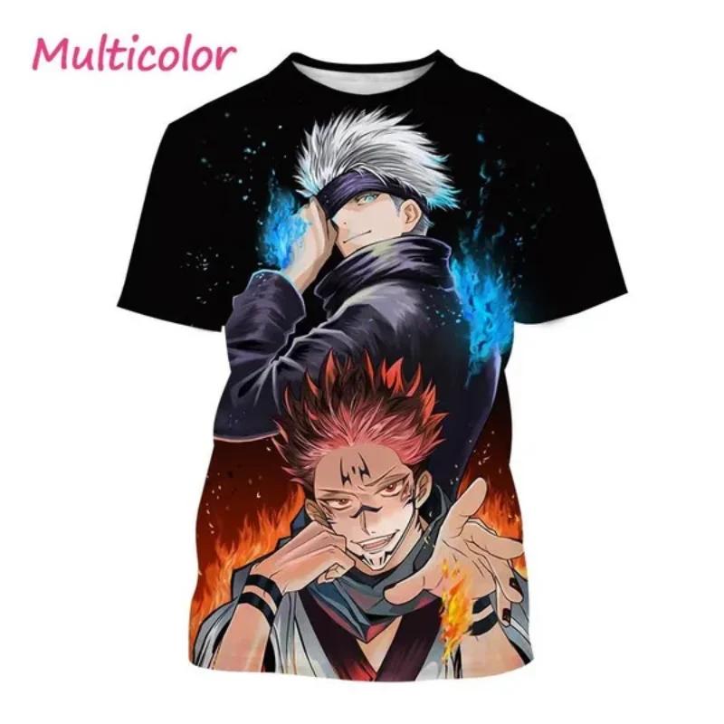 Camiseta con estampado 3D de Gojo Satoru e Itadoru Yuji para hombre,ropa de moda con gráfico de Jujutsu Kaiju,