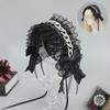 Gothic Punk Sweet Hairband Hair Band With Adjustable Band And Bowknot Design For Cosplay Stage Performances