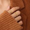 316L Stainless Steel Rings For Women Gold Plated Waterproof No Fading Women's Simple Ring Couples Jewelry Gift
