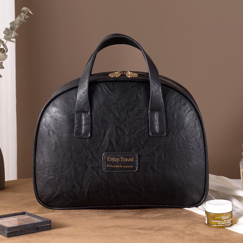 2025 Ölwachsleder Damen Kosmetiktasche - Große Kapazität, Wasserdicht, Leichter Luxus, Tragbare Reise-Toilettentasche