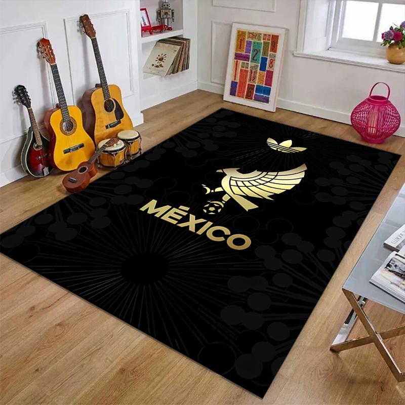 México Football Polyester Carpet, Soft Indoor Mat for Office Chair, Living Room, Computer Desk - Decorative Home Office Rug Design