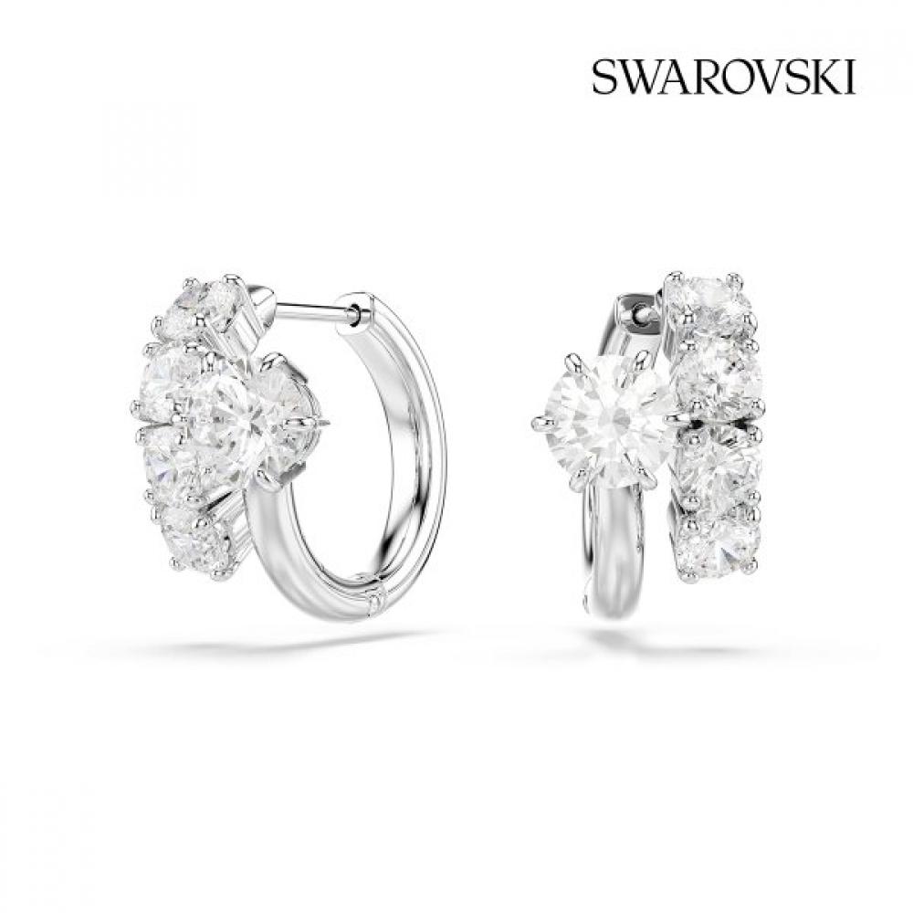 Swarovski Rhodium Hoop Earrings 5753572