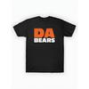 European Sizes [Plus Size Bold Graphic T-Shirt] Black Short Sleeve Plus Size Tee Featuring 'DA' In Bright Orange and 'BEARS' In White - Casual Style