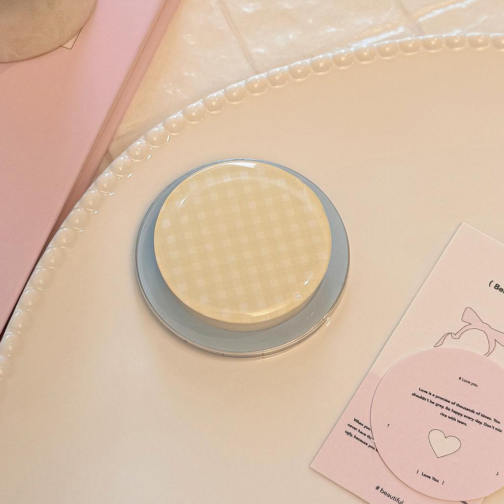 Korean Ins Style Niche Contrasting Plaid for MagSafe Magnetic Bracket Adsorption Retractable Airbag Bracket for Women