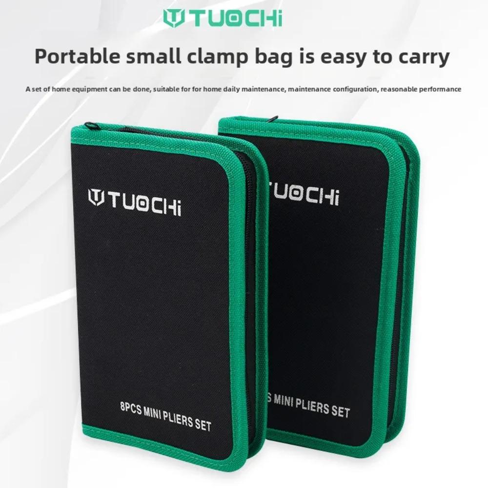 Damaly, Mini Pliers, Set of Pointed Nose Pliers, 5 Inch Curved Nose Pliers, Oblique Mouth Pliers, Hand Pliers Set Bagged