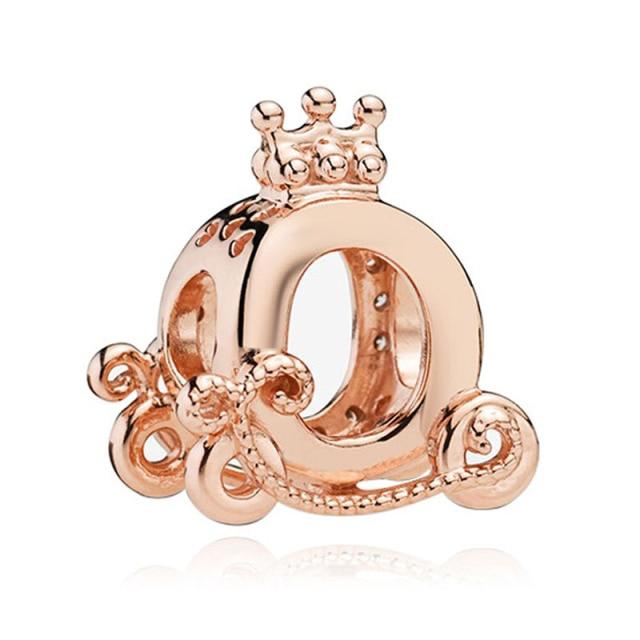 Подвеска из розового золота с цветком в виде листа и короны в виде сердца — фото 9