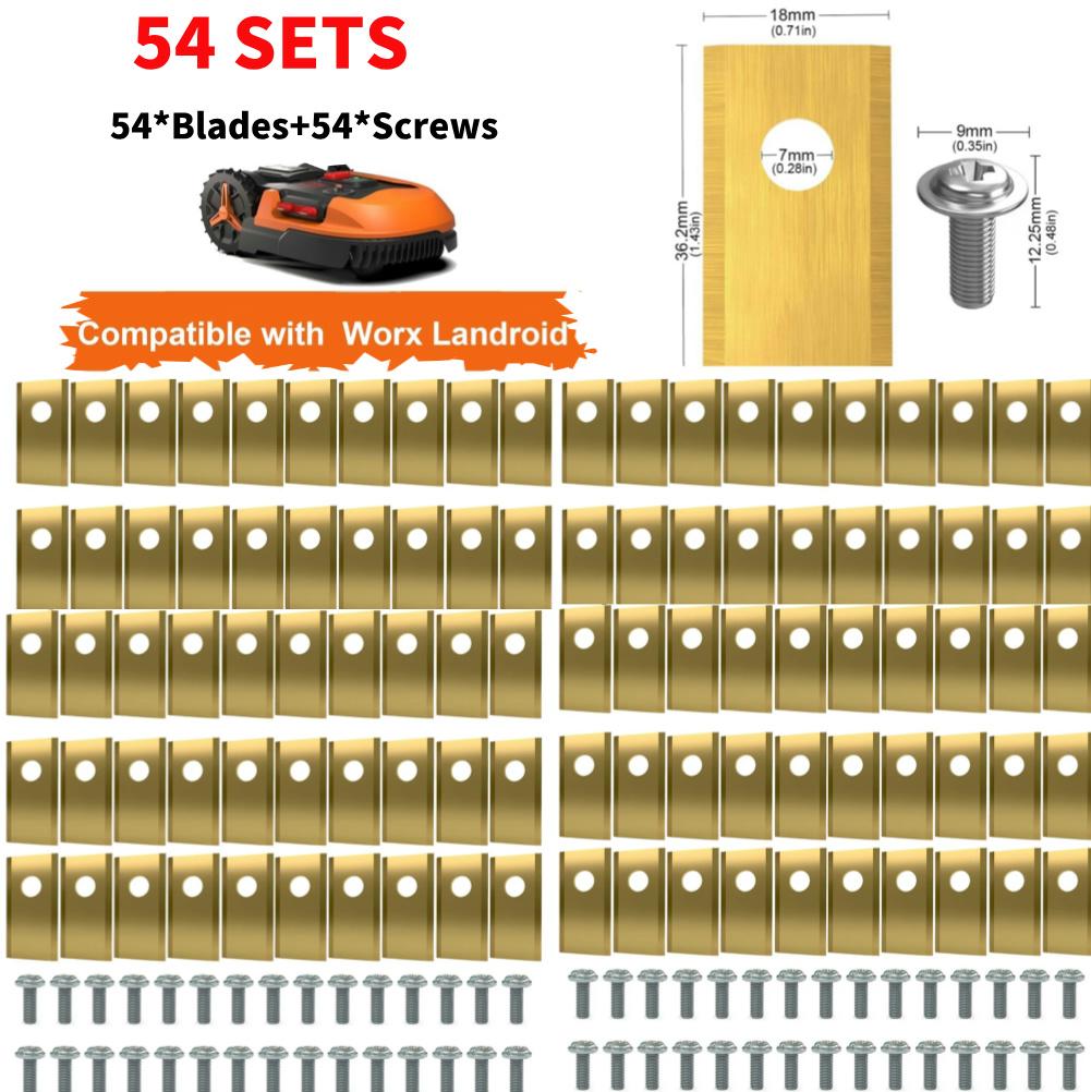 90-18x Lawn Mower Cutting Blade Set Stainless Steel Single Hole Lawn Mower Blade Blade Screws Kit for Worx Landroid Lawn Mowers