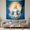 "Prayerful Virgin with Glowing Halo" Patterned Tapestry Decorative Wall Hanging, Home Bedroom Living Room Decor