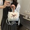 Polka Dot Ruffled Backpack for Women Trendy Bowknot Bucket Bag