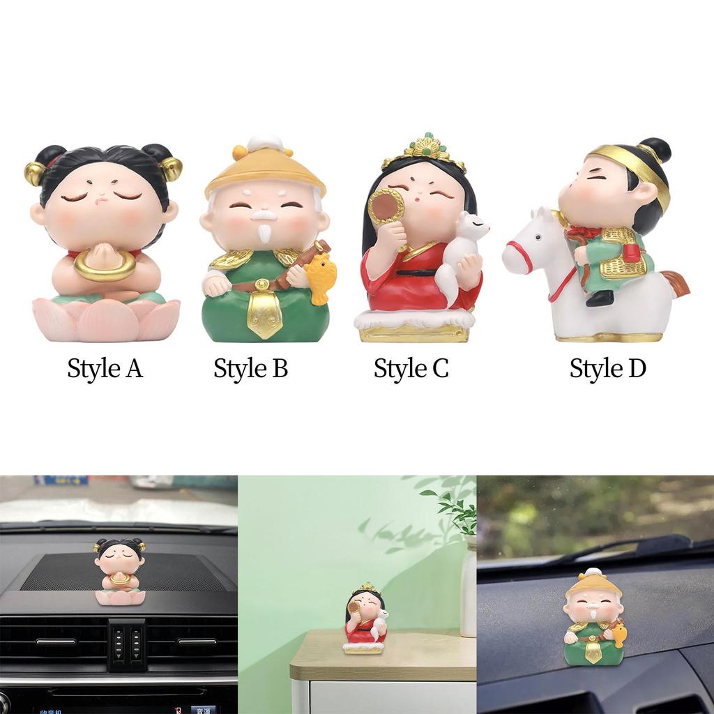 Car Dashboard Decoration Resin Miniature Figurine Chinese Mythical Figure for Entrance Cabinet Home Bedroom Desk Centerpiece