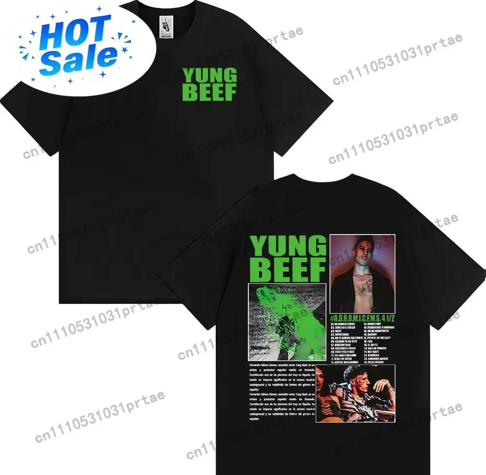 Rapper Yung Beef Album Tour Graphic T Shirt Unisexs Harajuku Vintage High Street Tshirts Cotton Casual Short Sleeve Tshirt Black