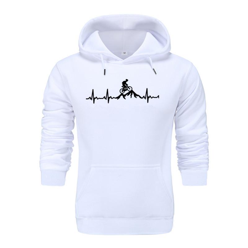 Mountain Bike Heartbeat Funny MTB Dirt Bike Hoodies Unisex Hooded Sweatshirt Hoodie Winter Autumn Fleece Warm Print Game Sportswear
