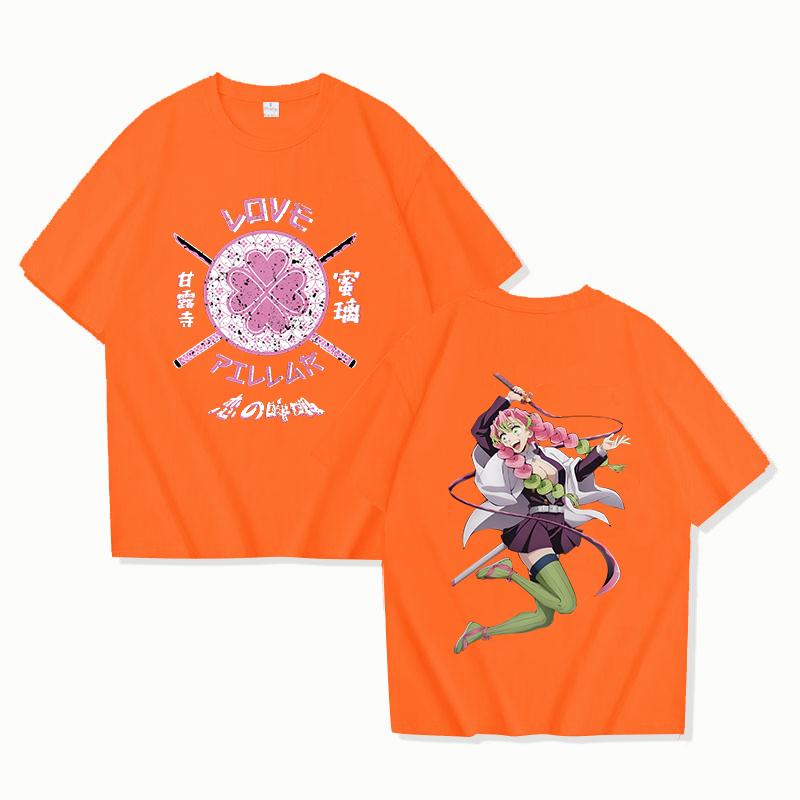 Hot Anime Kanroji Mitsuri Printed Women Y2k Summer Short Sleeve Tee Shirts Round Neck Casual Summer Unisex Tees Tops