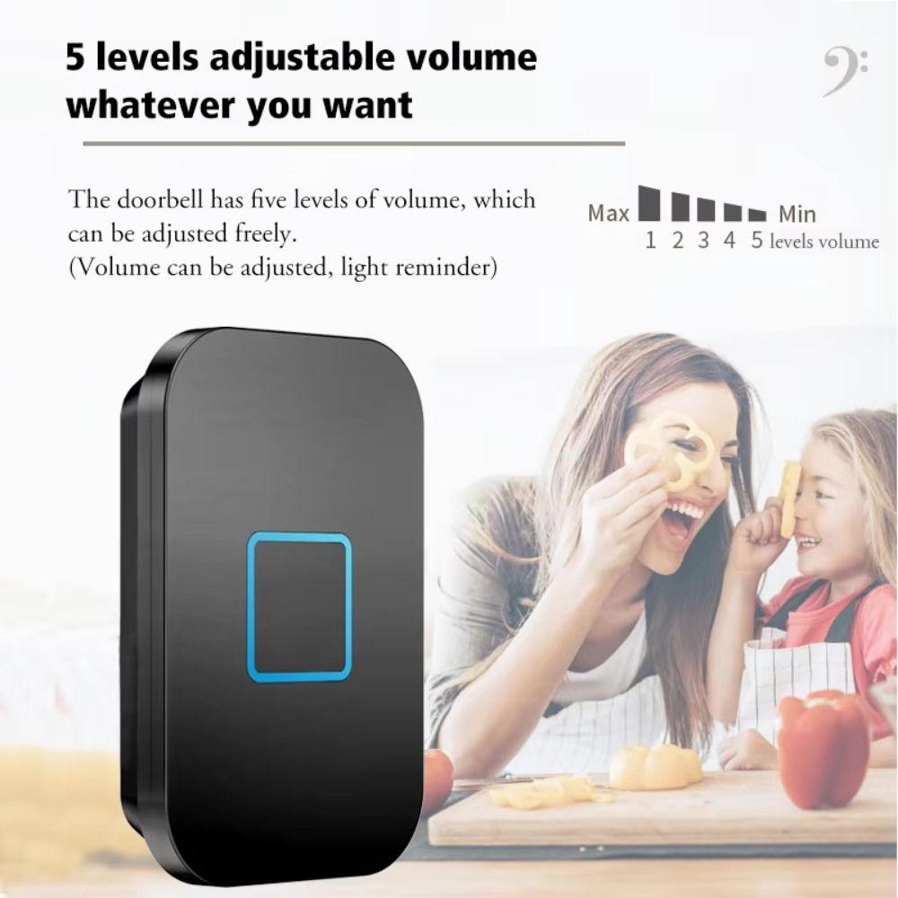 60 Chimes Wireless Doorbell Waterproof Door Chime Kit Welcome Doorbell  Indoor Outdoor Use