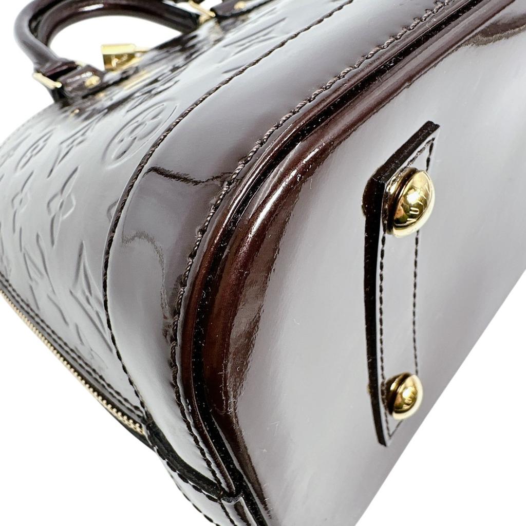 Louis Vuitton Vernis Alma PM El Çantası Monogram Vernis şarap kırmızısı Kadın M91611 Kullanılmış