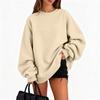 Women's Fall Winter Casual Crewneck Sweatshirt Color Long Sleeve Top