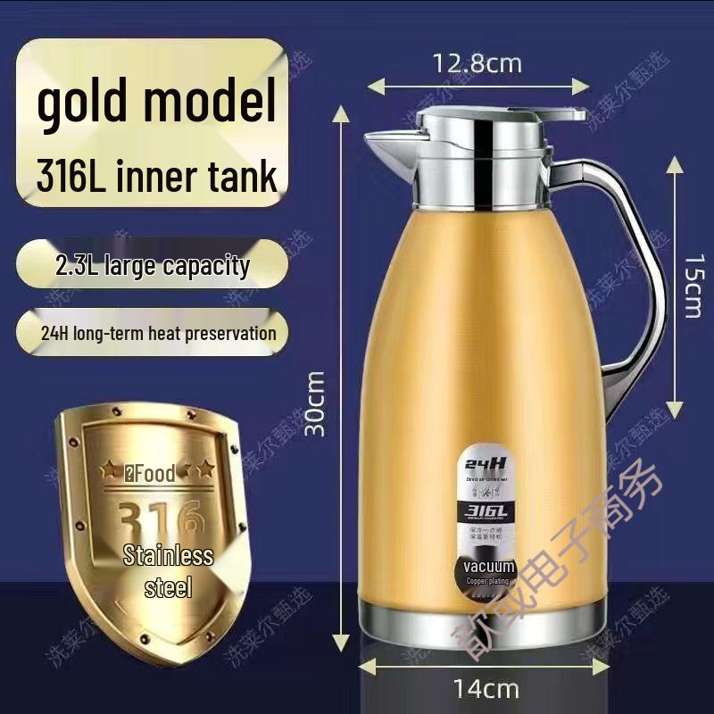 316 Stainless Steel Insulated Kettle for Home, Restaurant, or Hotel - Large Capacity Thermos