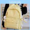 Simple Color Solid Lace Bow Design Student Backpack For School And Daily Use
