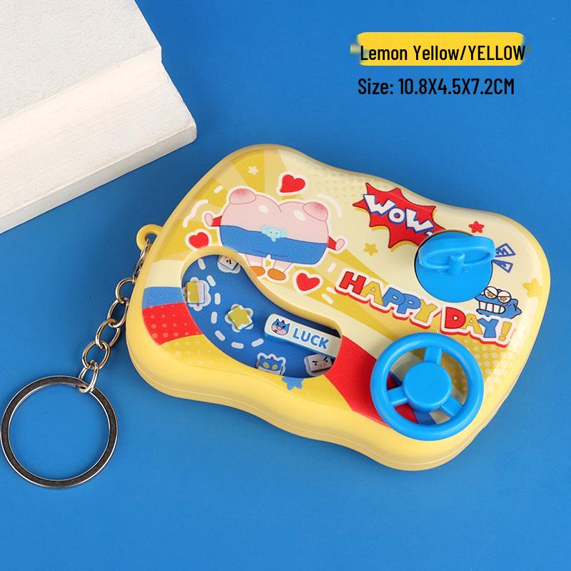 Mini Car Racing Game Keychain with Steering Wheel Pendant - Adventure Toy