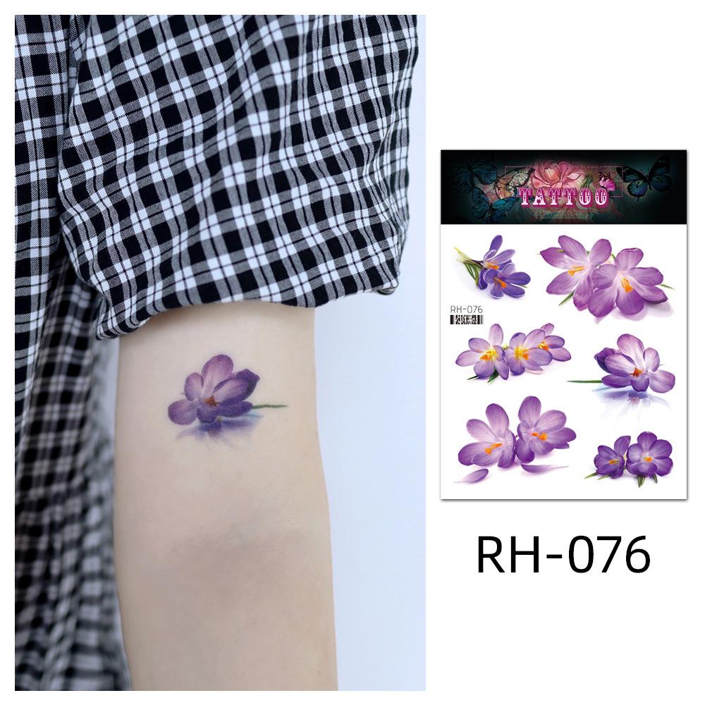 Waterproof Colorful Flower Tattoo Stickers - Disposable Tattoos