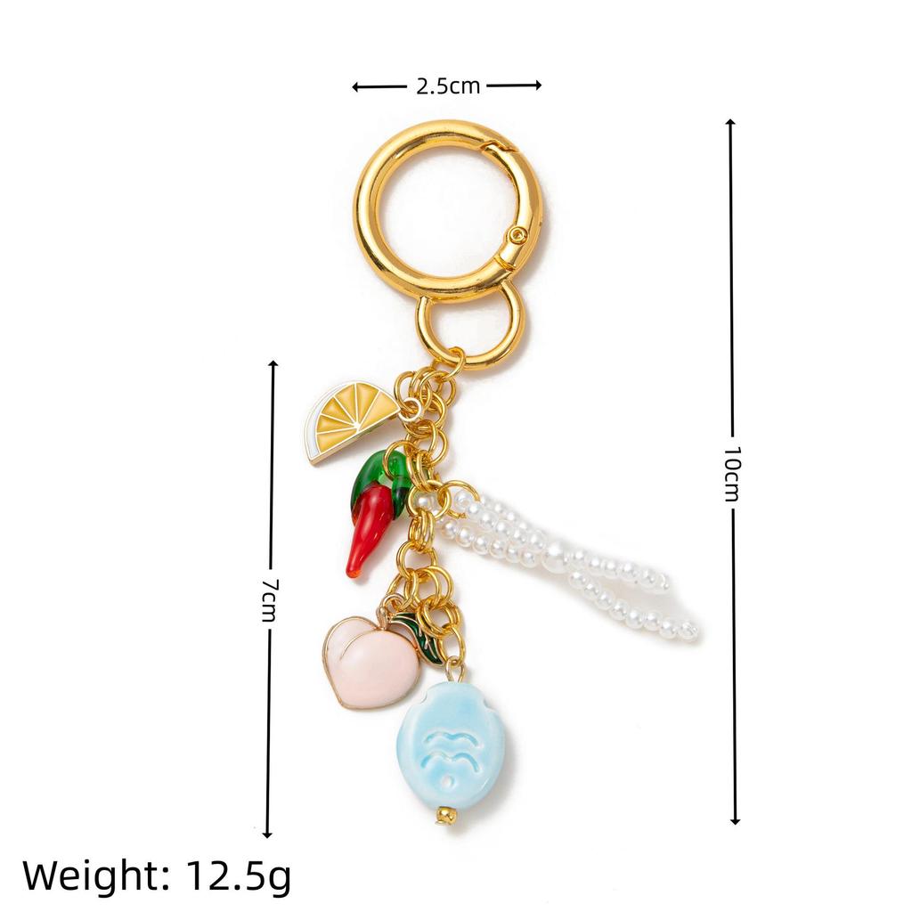 European DIY Fashion Keychain & Brooch: 18K Copper-Plated Pendant Accessories for Bags