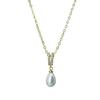 HENGSHENG 6-7mm Rice Shape Freshwater Pearl Pendant Necklaces Jewelry Gift Shine Zircon 45cm Chain Necklaces for Women Girls