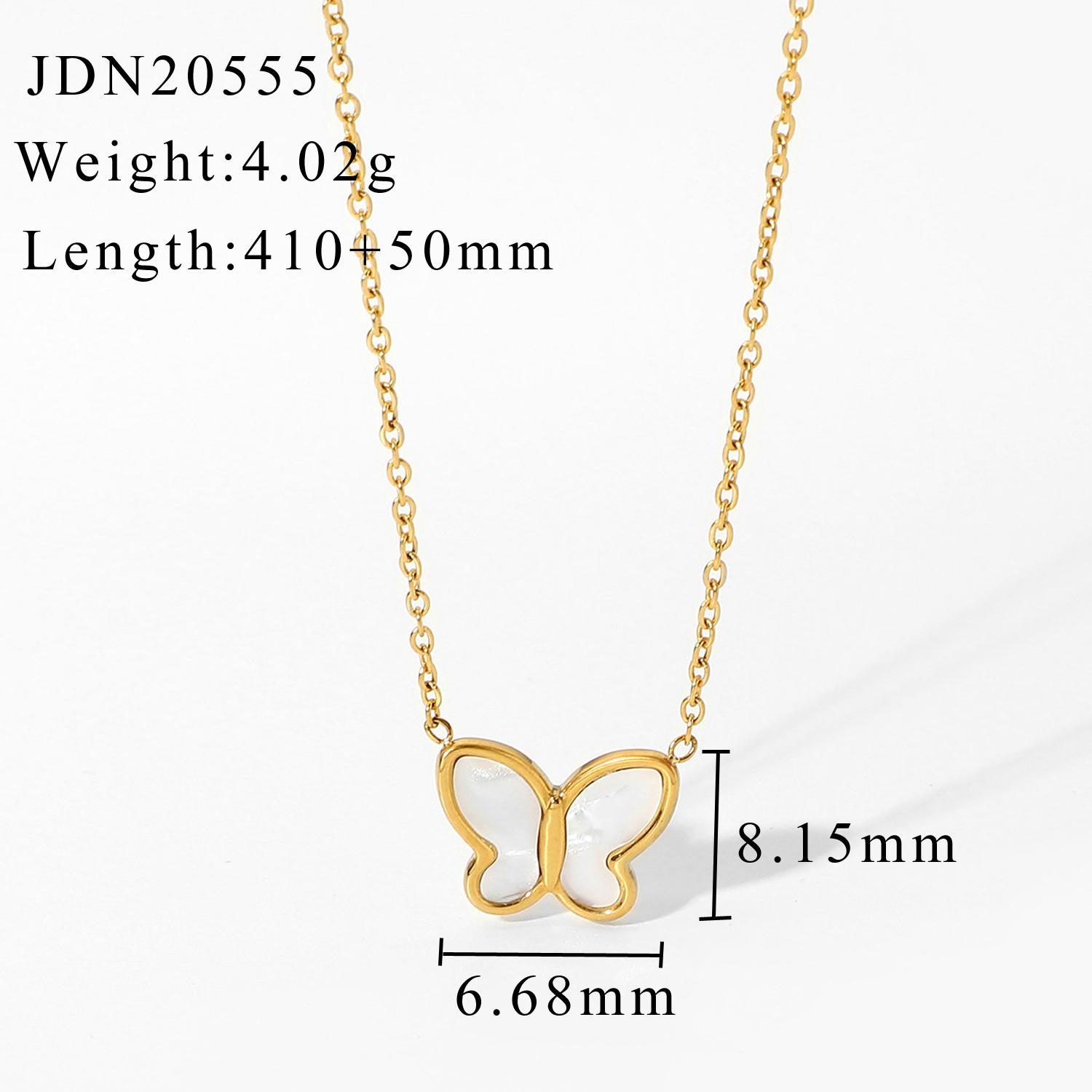 

Tarnish Free Shell Butterfly Pendant Necklace For Women Gold Plated Stainless Steel Choker Necklace
