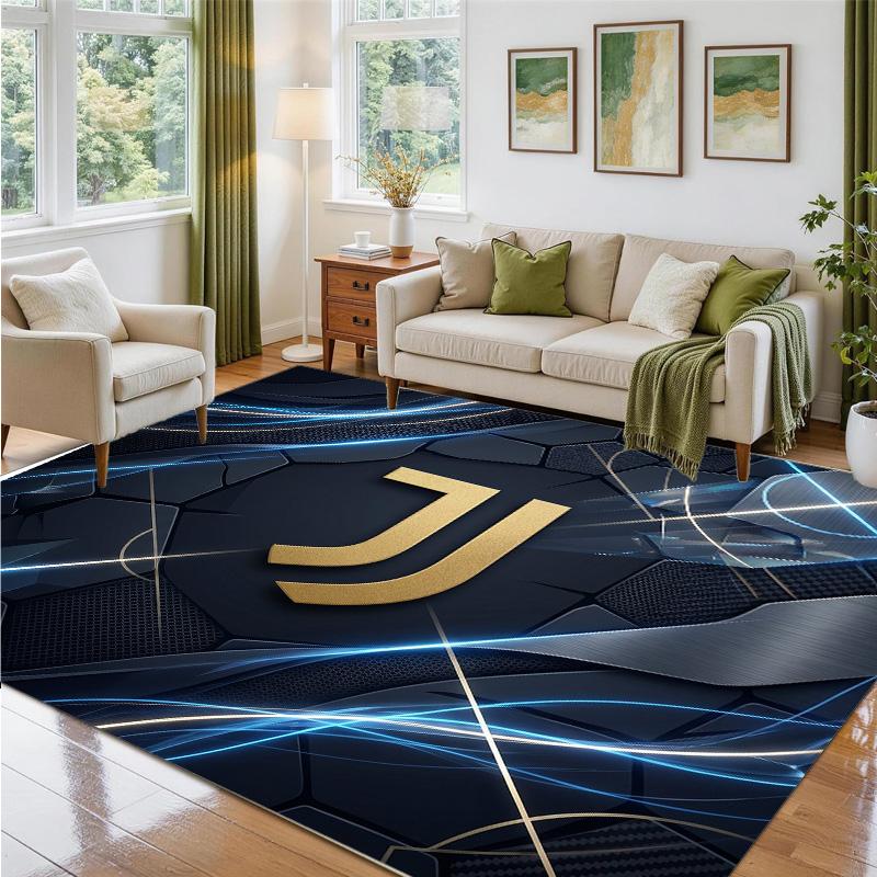 Juventus FC Design Crystal Velvet Rug Soft Decorative Mat for Bedroom Entrance