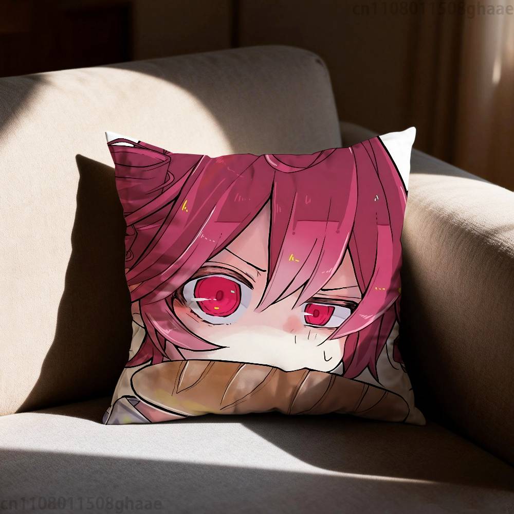 Virtual Singer KKasane Teto Pillow Case Antidustmite Pillowcase Invisible zipper silky short plush Sofa cushion cover
