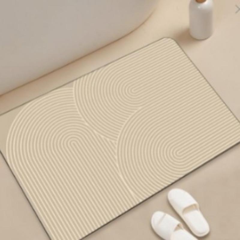 Sim-ple Lines Diatom Mud Ground Surface Mat Moisture Moisture-wicking Dirt Resistance Foot Mat Bathroom Door Area Mat Strong Moisture