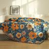 Coperta 100% Cotone Garza Multistrato Tinta in Filo Jacquard Motivo Floreale Trapuntino Estivo per Condizionatore Coperta Multifunzionale