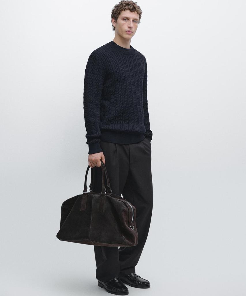Masimodutti Crew Neck 100% Cotton Cable Knit Sweater
