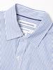 Amazon Essentials Men's Slim Fit Long Sleeve Poplin Shirt, Blue and White, Vertical Stripes, Size M