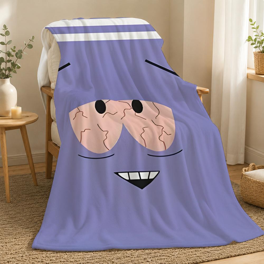 South Park Cartoon Throw 240g flannel blanket, suitable for sofas, beds, offices,  exquisite gift blankets 75X95CM