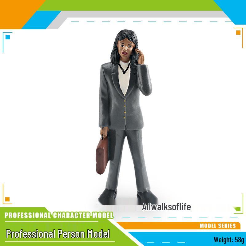 Professional Role Model Figurines Set: Teacher, Doctor, Nurse, Construction Worker, Chef, Police Officer