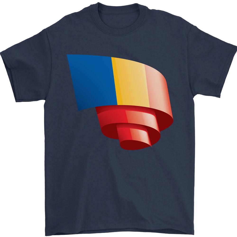 Curled Chad Flag Chadian Day Football Mens T-shirt Cotton XXXL