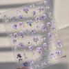 5D Relief Nail Art Stickers Purple Exquisite Iris Flowers Adheisve Decals Manicure Floral Pattern Embossed Decorations