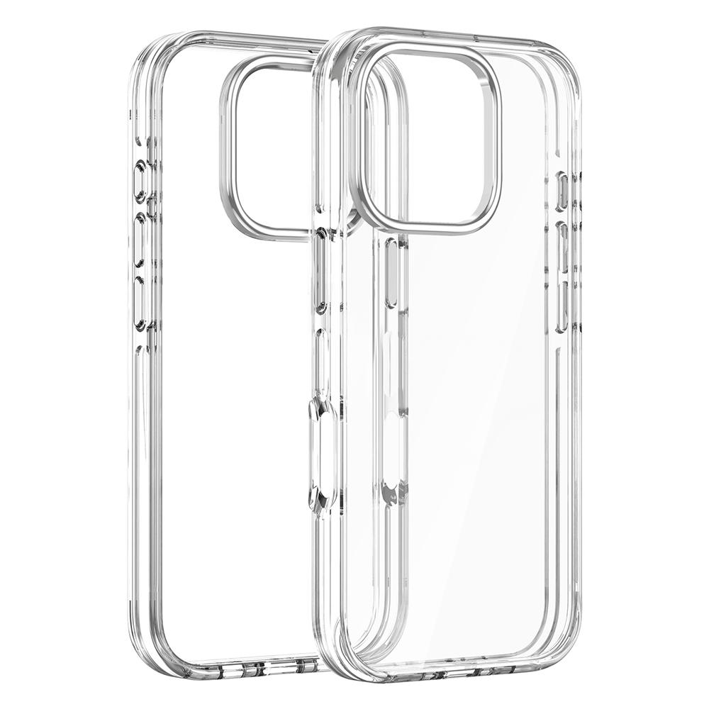 For iPhone 16 Pro Case Airbag Design PC+TPU Clear Protective Phone Cover