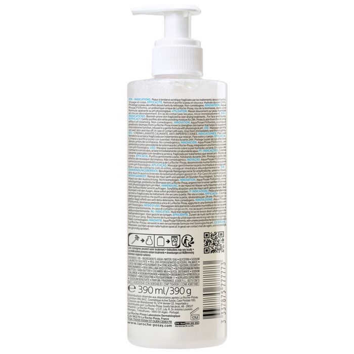 La Roche-Posay Effaclar H Iso-Biome Crème Lavante Hydratante Apaisante Anti-Imperfections 390 Ml