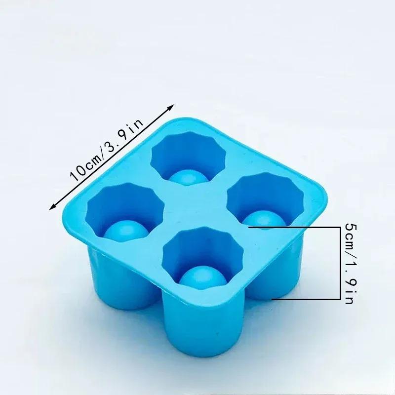 4 Tassenform Silikon Eiswürfelform Tablett Halloween Skelett Mach Schnapsglas Sommer Bar Party Gefroren Whiskey Bier Cocktail Kalt