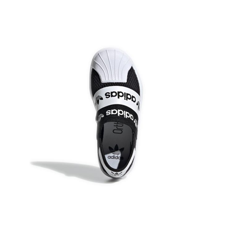 adidas Originals Smr 360 C Logo Leather Abrasion Resistant Low Top Kids' Skateboarding Shoes Black White EG7885
