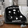 Lunar Phases Of The Moon Throw Customizable Blanket Customize Text Durable Comfort For Sofa Couch Office Bed Picnics For All Occasions Versatile