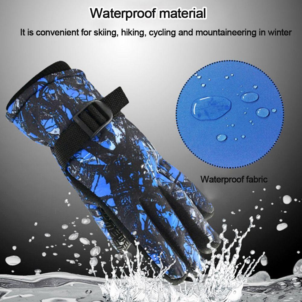 Kids Thicken Warm Children Ski Gloves Long-sleeved Mitten Windproof Waterproof Snow Snowboard