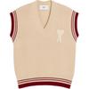 Ss25 Heart Letter Logo V-Neck Pullover Striped Color Block Wool Knit Sleeveless Vest Unisex Vest UKS768KN0068-136