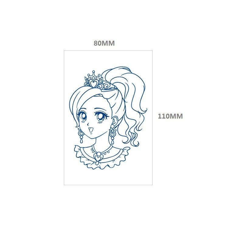 

Еммі Лайнс Принцеса Маленький Візерунок Трав яний Поступовий Перехід Напівперманентна Водостійка Наклейка-тату Імітація Наклейки-тату 80*110MM