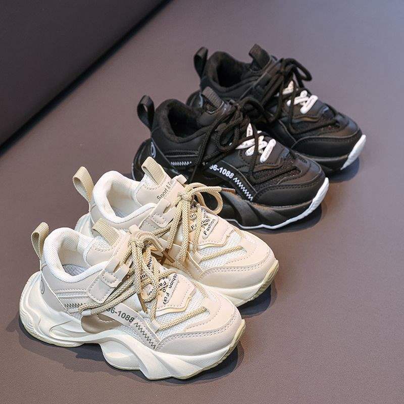 Children's winter shoes soft-soled sports shoes spring and autumn new girls two cotton shoes velvet boys dad girls shoes